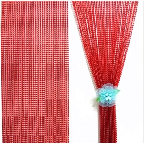 ININOSNP Geeignet for Schlafzimmer, Wohnzimmer, Eingang, Esszimmer, Acryl-Perlenvorhang, Lanyard, dekorativer Vorhang_100 Stränge-100 x 200 cm(Rosso) von ININOSNP