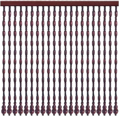 ININOSNP Holzperlenvorhänge, Perlentürperlenvorhänge, Fliegengitter-Fensterpaneele, handgefertigte Türperlenvorhänge, Vorhangpaneele, Schlafzimmer, Küche, anpassbar(55 Strands (110x180cm)) von ININOSNP