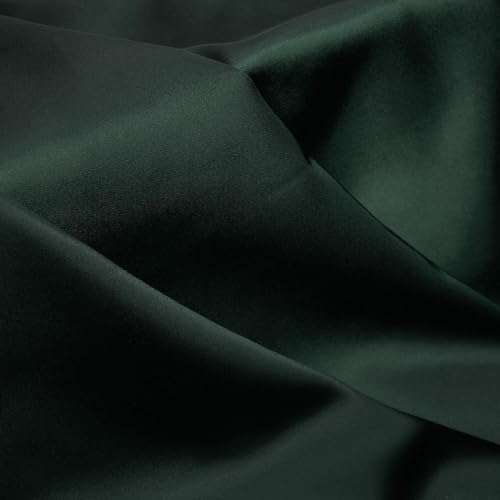 ININOSNP Seidensatinstoff, seidiger Satinstoff, Futtermaterial, Schneiderei, Hochzeitsball, wunderschön seidig(Dark Green,1m) von ININOSNP