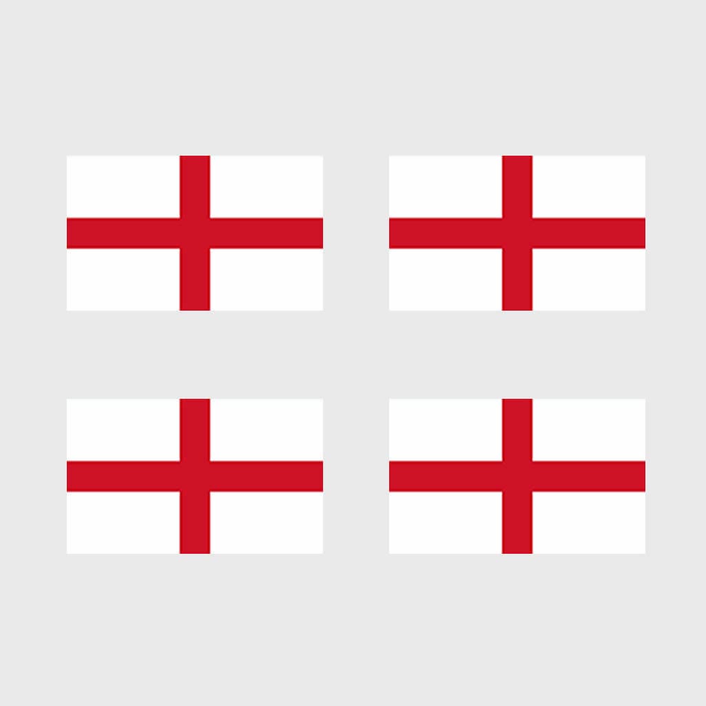 4Er Set England Flagge Temporäres Tattoo Wasserfest Hält 1 Woche Für Länder Unterstützung Sechs Länder, Rugby, Fußball, Cricket English Flag von INKINGHOUSE