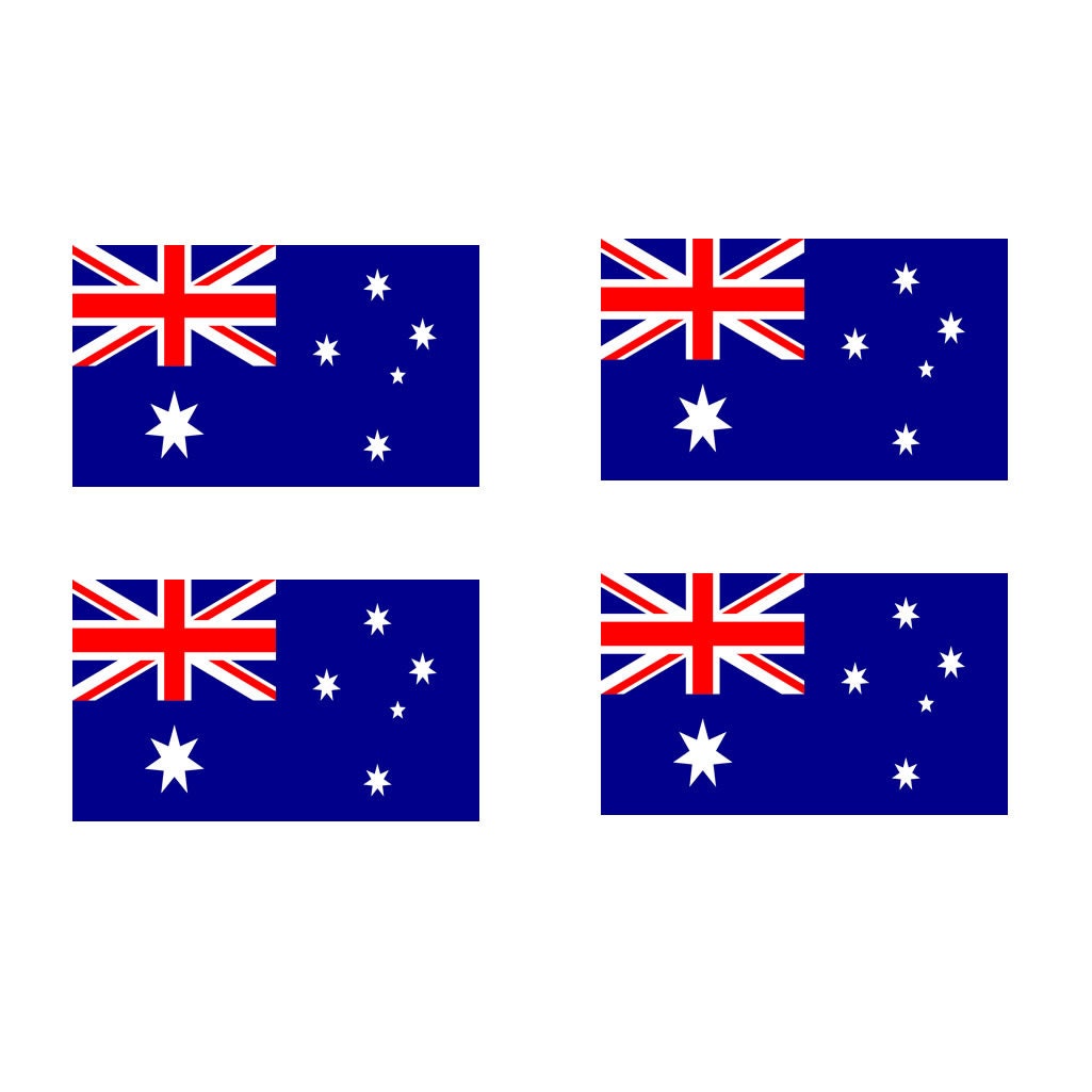 Set Von 4 X Australien Flagge Temporäre Tattoo Wasserdicht Hält 1 Woche Für Land Unterstützung Rugby, Fußball, Cricket Australian von INKINGHOUSE