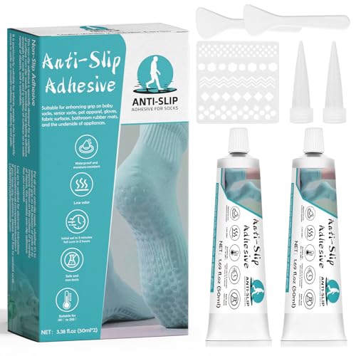 INNOVAYOU Sock Stop 3.5oz, Anti-Rutsch Socken Kleber Transparente wasserdichte Gewebefarbe, Latex frei, Wasserbasis, Waschbar, Slip Socken Kleber passend für Socken, Haustier Socken, Decken von INNOVAYOU