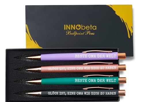 INNObeta Oma Geschenke, Kugelschreiber 4er Set, Geschenkideen für Oma zum Geburtstag, Weihnachten, Muttertag von INNObeta