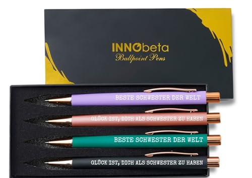 INNObeta Schwester Geschenke, Kugelschreiber 4er Set, Geschenkideen für die Schwester von der Schwester zum Geburtstag, Weihnachten von INNObeta