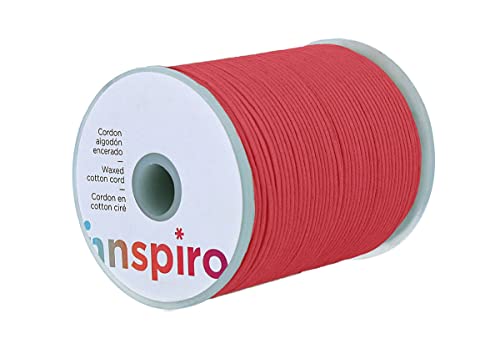 INNSPIRO Baumwollkordel rot fein gewachst 2mm 100m von INNSPIRO