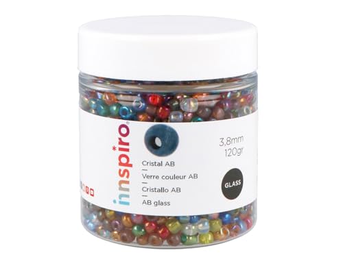 INNSPIRO Aurora Boreale Runde Glassteine, Mischung 3,8 mm. 6/0 120 g. von INNSPIRO