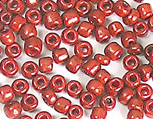 INNSPIRO Rocailles aus Glas, rund, metallisch, glänzend, Rot, 2,3 mm, 500 g, Beutel, zum Basteln von Armbändern und Halsketten, ideal für Bastelarbeiten und Schmuck mit Kindern. von INNSPIRO