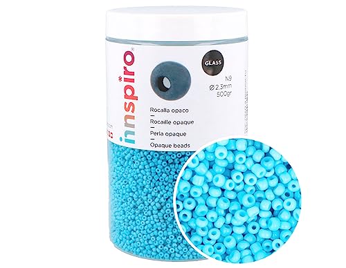 INNSPIRO Runder Glasstein undurchsichtig türkis 2,3mm 500gr. ca. N9 von INNSPIRO