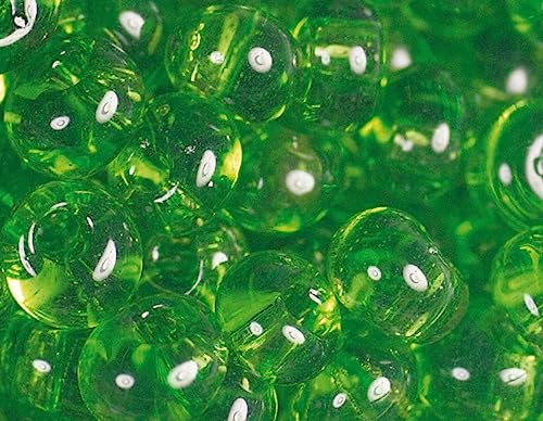 Japanische Magatama-Perlen, transparent, grün, 3 mm, 100 g. von Toho