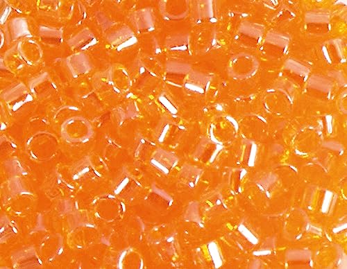 Japanische Perlen, Zylinder, glänzend, orange, 3,3 mm, 8/0, 100 g. von Toho