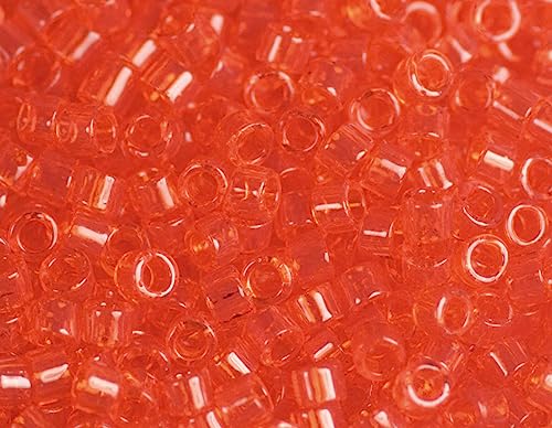 Japanische Perlen Schatz Zylinder transparent rot 1,8mm.11/0 100gr. von Toho