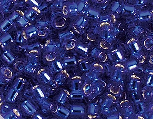 Japanische Perlen Zylinder Treasure Silber Marineblau 3,3mm.8/0 100gr. von Toho