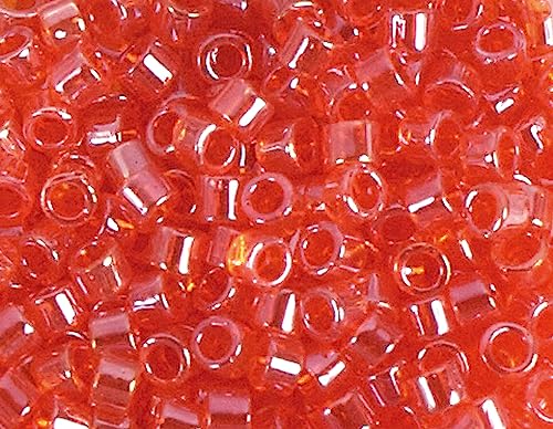 Japanische Perlen Zylinder Treasure glänzend rot 3,3mm.8/0 100gr. von Toho