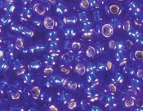 Japanische Rocaille-Perlen, Silber, Marineblau, 2,2 mm, 11/0, 100 g. von Toho