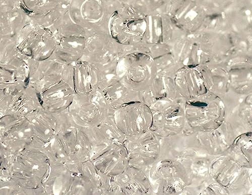 Japanische Rocailleperlen, transparent, weiß, 2,2 mm, 11/0, 100 g. von Toho