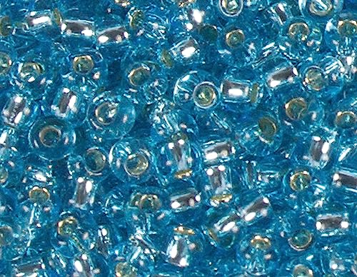 Japanische Rocailleperlen, versilbert, Blau, 2,2 mm, 11/0, 100 g. von Toho