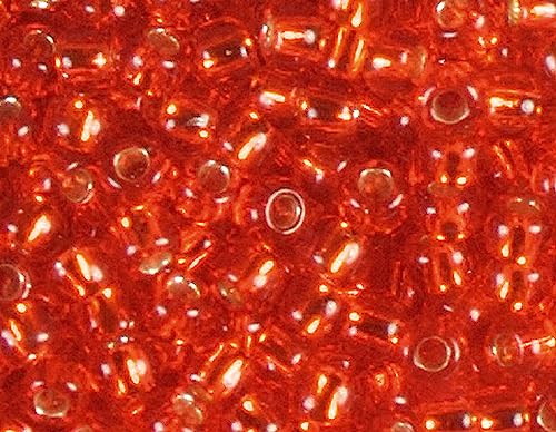 Japanische Rocailleperlen, versilbert, Rot, 2,2 mm, 11/0, 100 g. von Toho