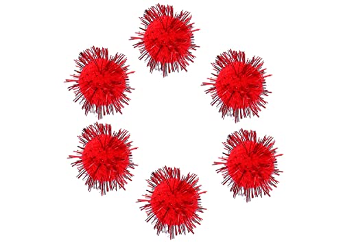 Pompons glänzend rot 25 mm. 20 Stück. von INNSPIRO