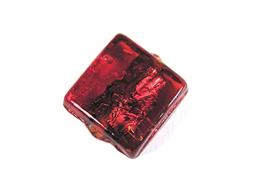 Quadratische Glasperlen Bordeaux, 1,2 x 1,2 x 0,5 cm, 500 g, 235u, ca. von INNSPIRO