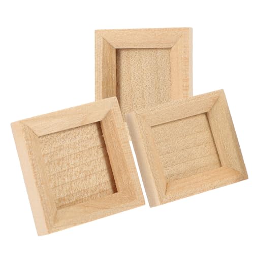 INOOMP 3 Stück Mini -Fotorahmen Ornamente Holz Miniatur klein Mini-Dekoration Puppenhaus Bilderrahmen Mini-Bilderrahmen Masse Puppenhaus-Fotorahmen-Modell Beige INOOMP 3 Stück Mini -Fotorahmen Ornamente Holz Miniatur klein Mini-Dekoration Puppenhaus Bilderrahmen Mini-Bilderrahmen Masse Puppenhaus-Fotorahmen-Modell Beige von INOOMP