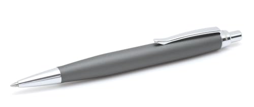 INOXCROM Kugelschreiber rund anthrazit aus Metall | lackierter Korpus in Anthrazit - Schwarz - Mate mit Chrom-Finish | Geschenkbox | Schnappmechanik von inoxcrom: