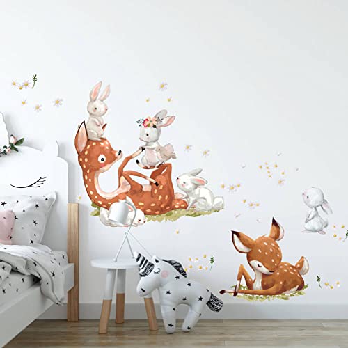 INSPIO Sticker für Kinder - Rehe mit Hasen von INSPIO