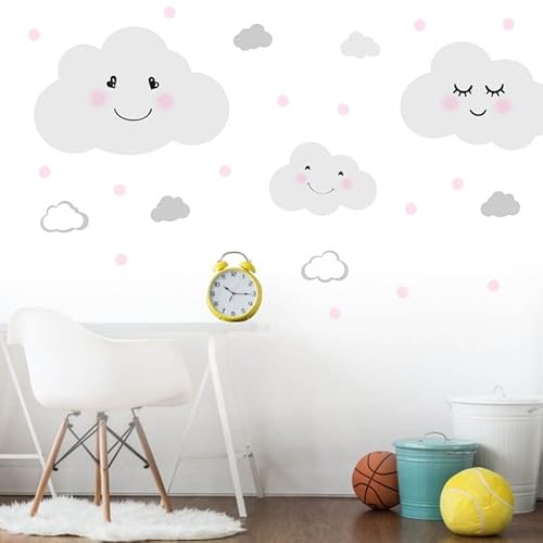 INSPIO Wandaufkleber - Wolken mit Punkten, Wandtattoo für Kinderzimmer von INSPIO