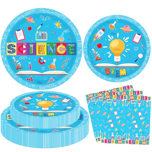 120 Pack Science Party Decorations Mad Scientist Theme Birthday Party Supplies Science Party Paper Dinnerware-Plate, Napkin for kid Science Lab Birthday Party Decoration Baby Shower for 40 Guests von INSPIREYEE