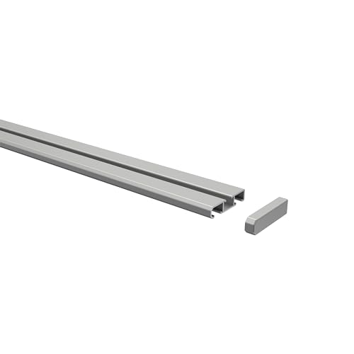 INTERDECO Gardinenschienen Silber-Grau 1-/2-läufige Vorhangschienen aus Aluminium, Slimline, 140 cm von INTERDECO