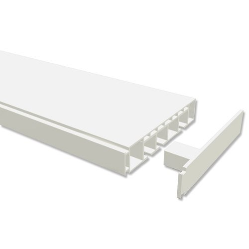 INTERDECO Gardinenschienen vorgebohrt Weiß 3-läufige Kunststoff Vorhangschienen 3-läufig, Concept, 420 cm von INTERDECO