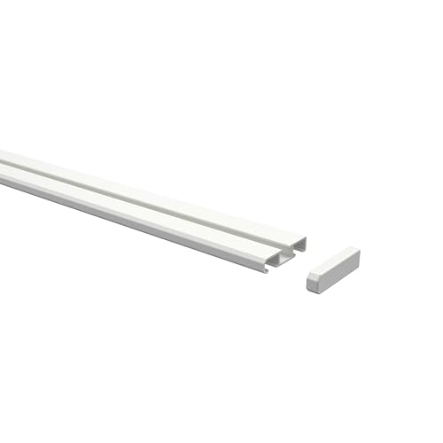 Interdeco Gardinenschienen Weiß 1-/2-läufige Vorhangschienen aus Aluminium, Slimline, 140 cm von INTERDECO