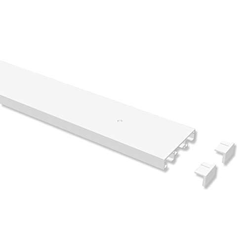 Interdeco Gardinenschienen vorgebohrt Weiß 2-läufige Vorhangschienen aus Aluminium, Primax, 320 cm von INTERDECO