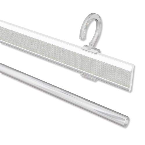 Interdeco Paneelwagen Weiß aus Aluminium mit Klettband kürzbar für Gardinenstangen 16-20 mm Ø, Universal Easyclip, 70 cm von INTERDECO