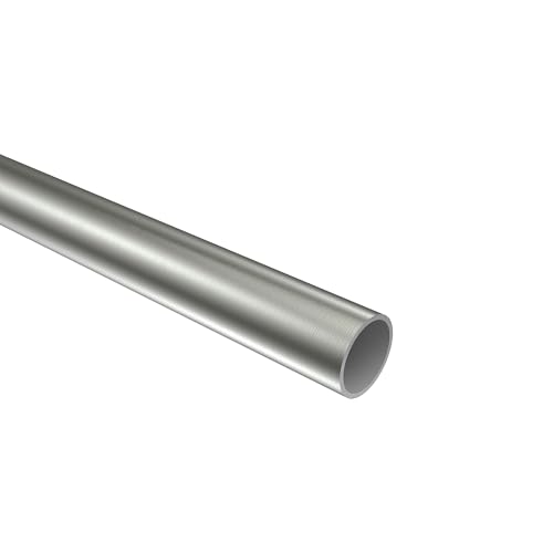 Interdeco Rohr Edelstahl-Optik 16 mm Ø aus Metall für Gardinenstangen, 100 cm von INTERDECO