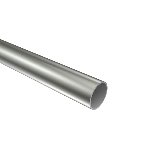 Interdeco Rohr Edelstahl-Optik 20 mm Ø aus Metall für Gardinenstangen, 100 cm von INTERDECO