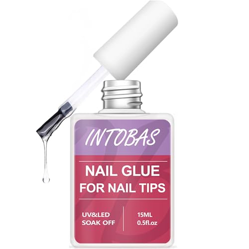 INTOBAS Nagelkleber FüR KunstnäGel Extra Stark 3 In 1, 15Ml Nail Glue Gel Uv Press On Nails, Gel Kleber NäGel Uv FüR Tips, Rubber Base Gel Clear FüR VerstäRkung, Dekoration Und Erweiterung von INTOBAS