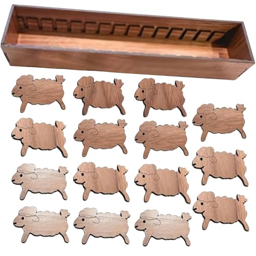 INUIYBU Wooden Animal Bobbin Set, Hölzernes Tierspulenset, Tier-Stickgarn-Kartenwickelbrett, Kreuzstich Spule Stickgarn-Karten Wickelbrett, Praktischer Stickgarn Organizer, für DIY-Nähaufbewahrung von INUIYBU