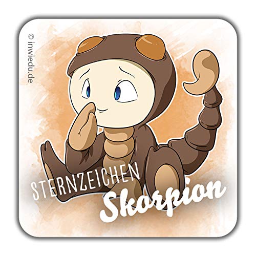 INWIEDU - quadratischer Magnet-Sticker Sternzeichen Skorpion - Magnetfolie quadratischer Sticker - 50 x 50 x 1 mm - Kühlschrank Magnet Tafel von INWIEDU