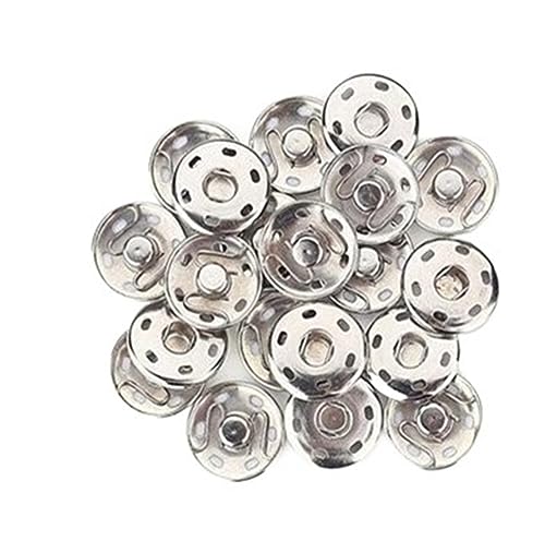 50/Set 8/10 mm Druckknöpfe Metallverschlüsse Druckknopfbeschichtung Rundknopf Bekleidungsnähzubehör (Size : Silver 8mm) von IOFIT