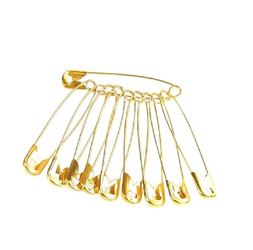 IOFIT 100 Stücke Pins Edelstahl Brosche Schmuck Kleine Pin Brosche Handwerk for DIY Nähen Werkzeuge Zubehör (Color : Gold 100pcs, Size : 32mm Length) von IOFIT