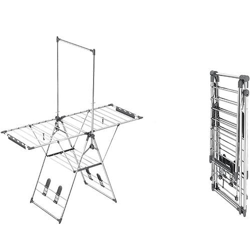 IOJKJGYTF Wäscheständer Wäscheständer Bodentrockner Klappbarer Edelstahl Innen-/Haushalts-/Balkon-/Außentrockner Wäscheständer Wäschetrockner Wäscheständer Kleidertrockner von IOJKJGYTF