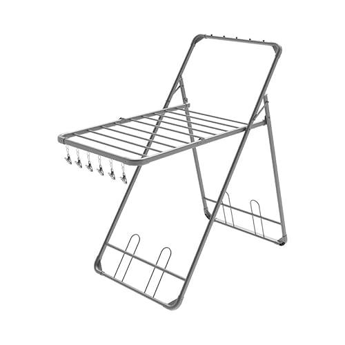 IOJKJGYTF Zusammenklappbarer Kleiderbügel, Boden-Wäscheständer, Balkon-Klappbügel, kleine Wohnung, Zuhause, Cooler Wäscheständer von IOJKJGYTF