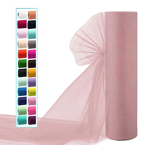 Dusty Rose Tüll Stoff Rollen 137 cm x 20 Yards Tüll Bolt Spule für Hochzeit Dekorationen DIY Tutu Baby Shower Tischrock Deckendekoration Geburtstag Party Bastelbedarf von IONTACH