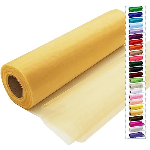 Goldener Tüll-Kristall-Organza-Stoffrollen, 30,5 cm x 45,7 m, durchsichtiger Stoff für DIY Tutu, Schleife, Babyparty, Geburtstag, Party, Hochzeit, Dekorationen, Weihnachtsbastelbedarf Goldener Tüll-Kristall-Organza-Stoffrollen, 30,5 cm x 45,7 m, durchsichtiger Stoff für DIY Tutu, Schleife, Babyparty, Geburtstag, Party, Hochzeit, Dekorationen, Weihnachtsbastelbedarf von IONTACH