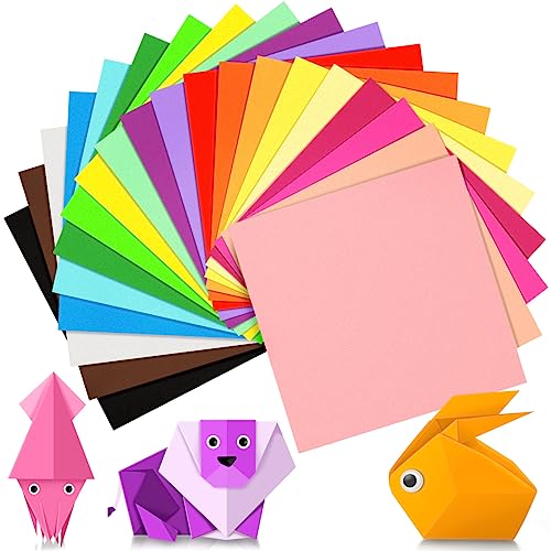 IOOLEEM Origami-Papier, 200 Blatt, 20 Farben, 15,2 cm quadratisch, doppelseitiges farbiges Papier. von IOOLEEM