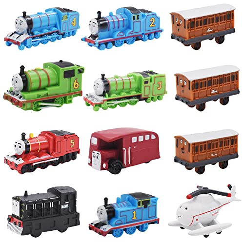 IOSCDH 12 pcs Thomas Figuren Spielzeug Cake Topper Mini Figuren Thomas Friends Tortendeko Geburtstags Party liefert Dekoration Zubehör für Kinder Party Dekoration von IOSCDH