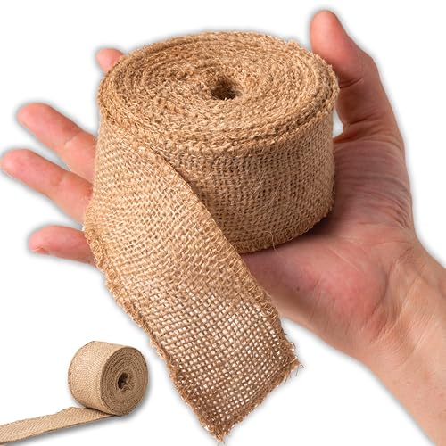 IPEA 2 Stück 50 mm Jute Band zum Dekorieren Nähen Basteln 20 Meter 2 Rollen Juteseil für Möbel Geschenkverpackungen Gastgeschenk Handwerk für Hochzeit Feier von IPEA