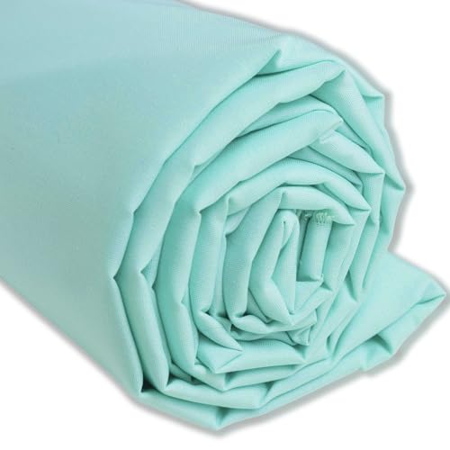 IPEA Baumwollstoff Popeline Aquamarin Grün - 200 cm x 150 cm - Made in Italy - Meterware zum Nähen, Bekleidung, Futterstoffe, Möbel, Patchwork, Stoff einfarbig zum Nähen von IPEA