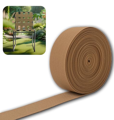 IPEA Elastischer Gurt Gummiband für Gartenmöbel, Strandliegen, Sessel, Schaukeln, Sofas, Lounges, Polstermöbel – 10 Meter – Zugband für Rückenlehnen – 50 mm – Beige von IPEA