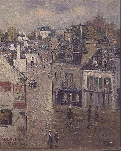 IPLUPJDY Kunstdruck Leinwand Abstrakte Leinwand Kunst Bilder Druck Wandgemälde Straße in Pont Aven nach dem Regen von Gustave Loiseau Druck Leinwand Malerei für Wanddekoration 60x90cm von IPLUPJDY